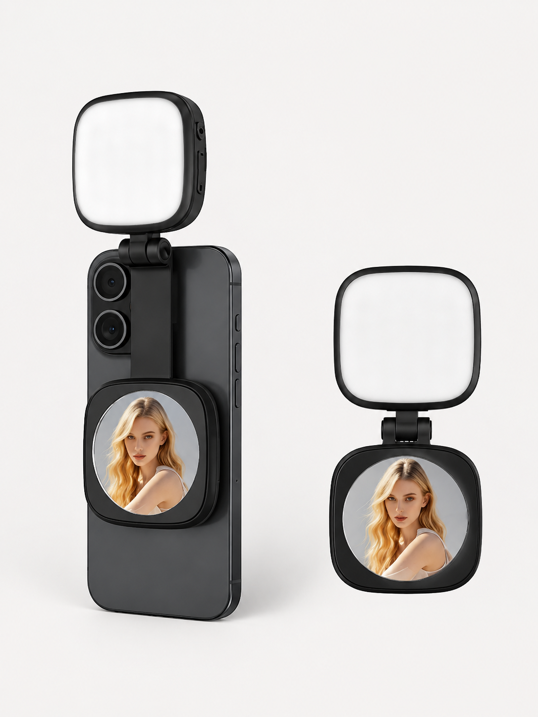 Magnetic selfie light mirror