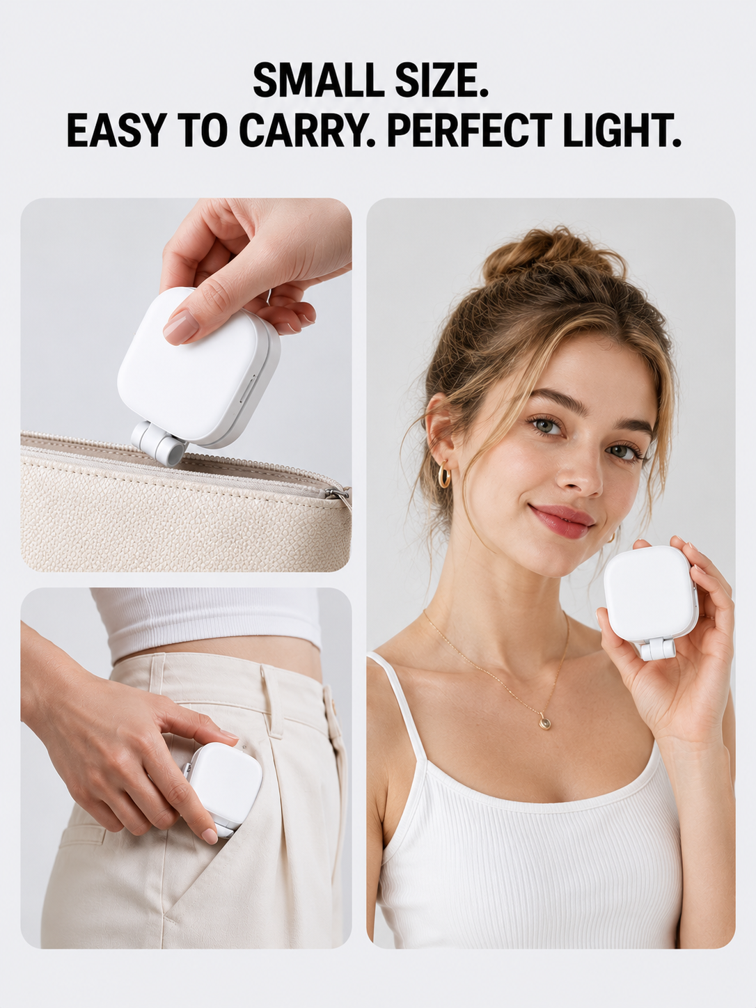 Magnetic selfie light mirror
