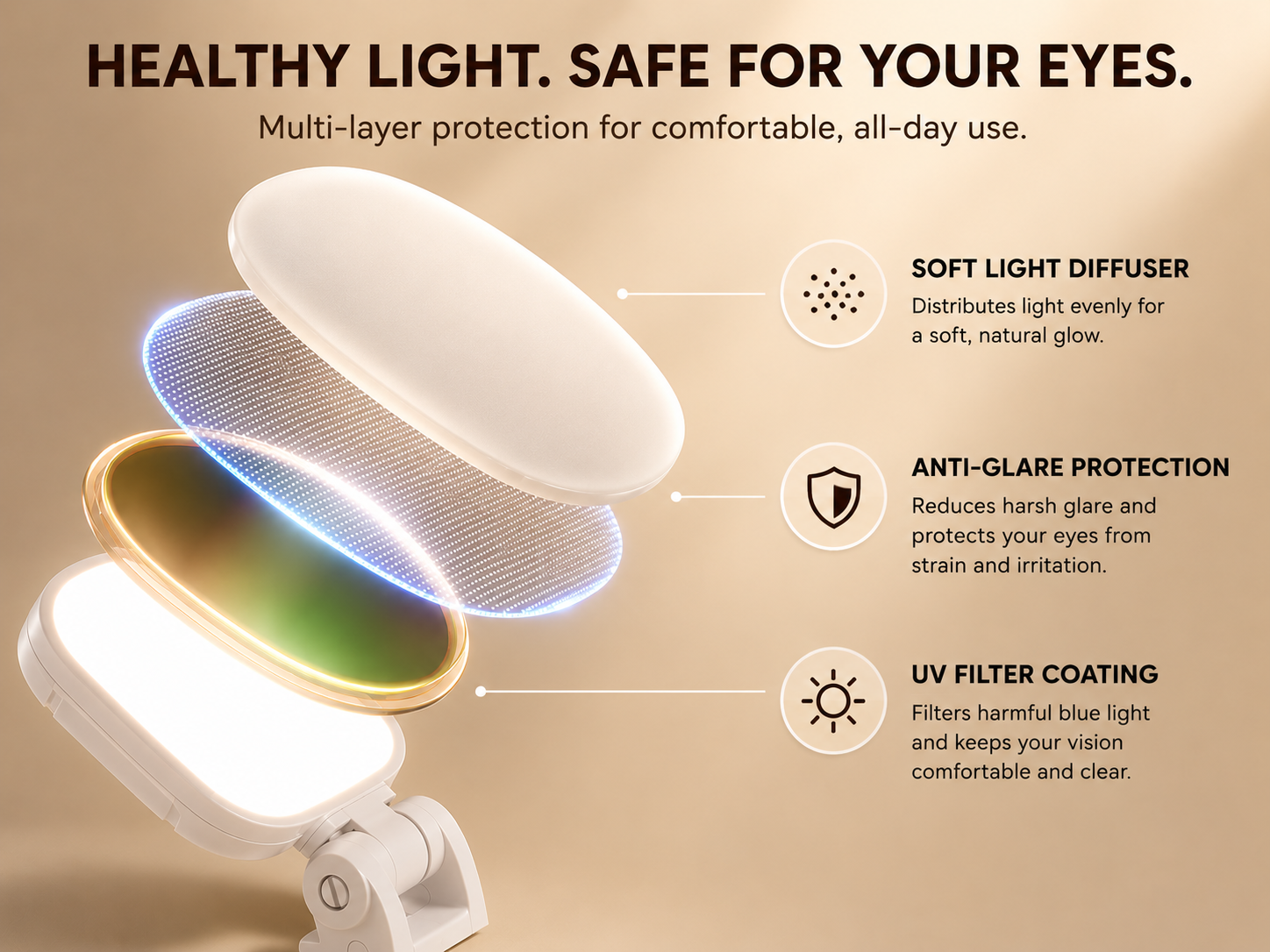 Magnetic selfie light mirror