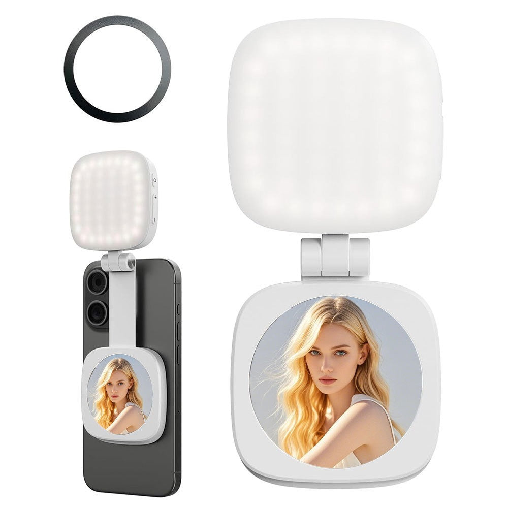 Magnetic selfie light mirror